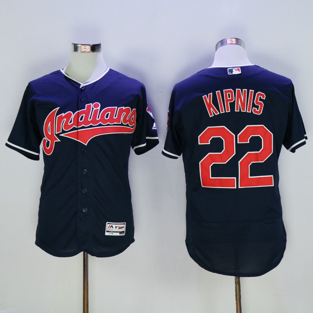 Men Cleveland Indians 22 Kipnis Blue MLB Jerseys